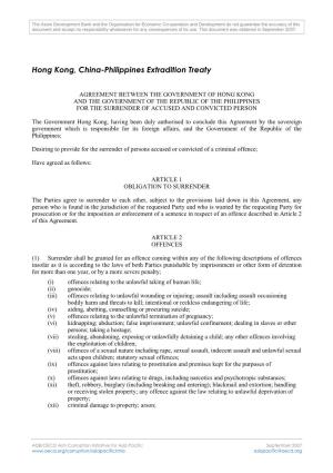 Hong Kong, China-Philippines Extradition Treaty