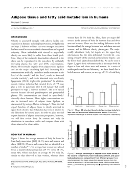 Adipose Tissue and Fatty Acid Metabolism in Humans