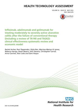 Infliximab, Adalimumab and Golimumab for Treating Moderately