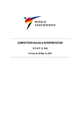 Competition Rules & Interpretation