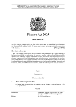 Finance Act 2005