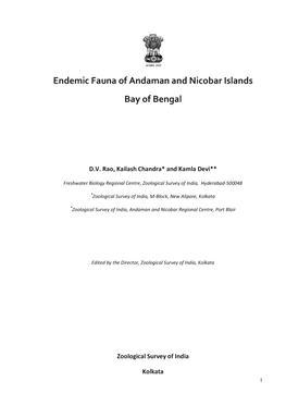 Endemic Fauna of Andaman and Nicobar Islands Bay of Bengal