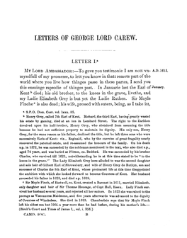 Letters of George Lord Carew