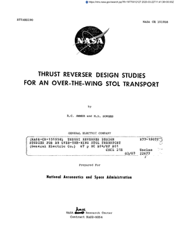 Thrust Reverser Design Studies for an Over-The-Wing Stol Transport