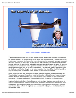 The Legends of Air Racing - Bruce Boland 6/24/09 9:53 AM