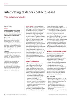 Interpreting Tests for Coeliac Disease