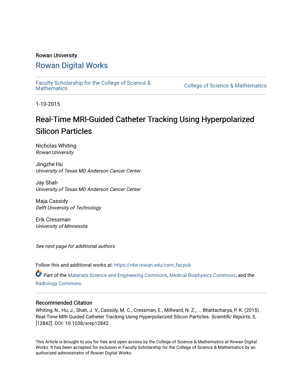 Real-Time MRI-Guided Catheter Tracking Using Hyperpolarized Silicon Particles