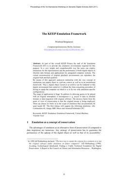 The KEEP Emulation Framework