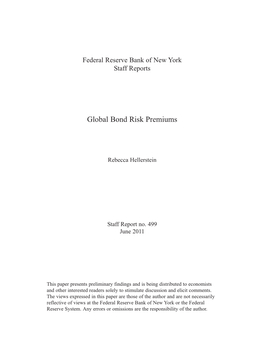 Global Bond Risk Premiums
