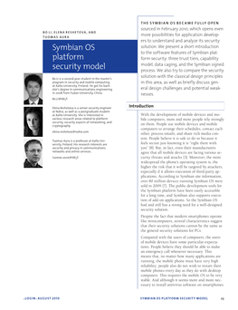 Symbian OS Platform Security Model