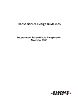 Transit Service Design Guidelines