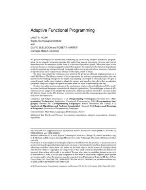 Adaptive Functional Programming