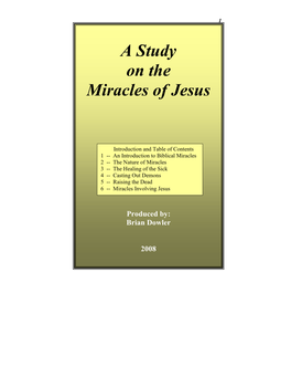 The Miracles of Jesus