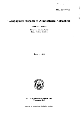 Geophysical Aspects of Atmospheric Refraction