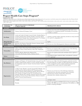 Pequot Health Care Steps Program* Updated Oct 2021 *Enrollment in Steps Program Varies on Health Plan Sponsor