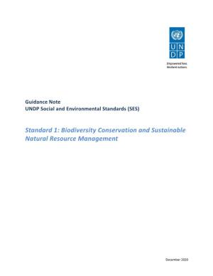 Biodiversity Conservation and Sustainable Natural Resource Management