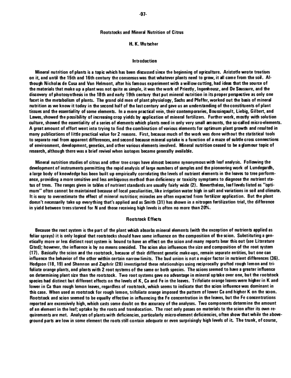 Rootstocks and Mineral Nutrition of Citrus