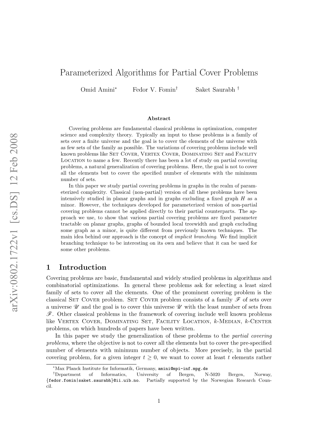 Parameterized Algorithms for Partial Cover Problems