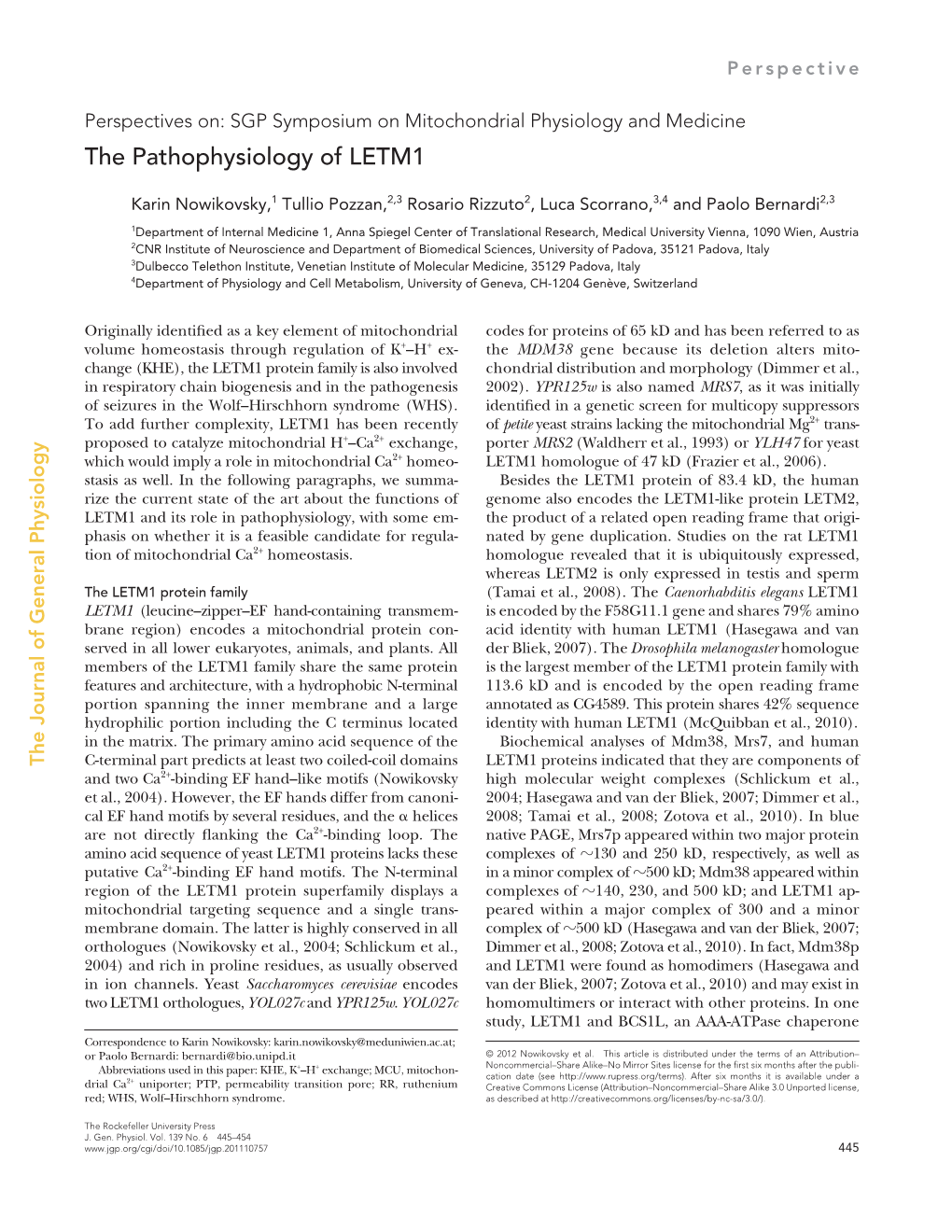 The Pathophysiology of LETM1