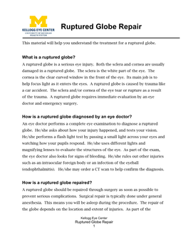 Ruptured Globe Repair