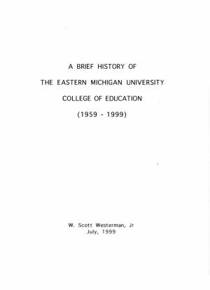 A Brief History of the Eastern Michigan University