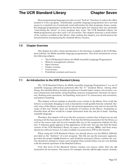 The UCR Standard Library Chapter Seven