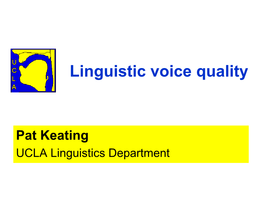 Linguistic Voice Quality
