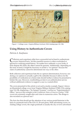 Using History to Authenticate Covers Patricia A