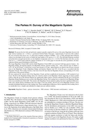 The Parkes H I Survey of the Magellanic System