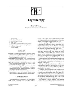 Encyclopedia of Psychotherapy-Logotherapy.Pdf