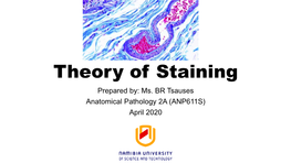 Theory of Staining Prepared By: Ms