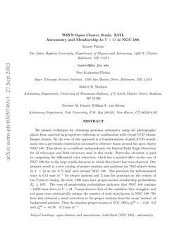 WIYN Open Cluster Study. XVII. Astrometry and Membership to V