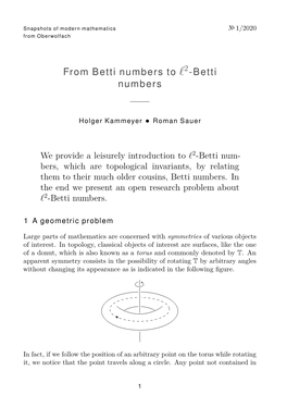 From Betti Numbers to 2-Betti Numbers