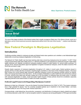 New Federal Paradigm in Marijuana Legalization