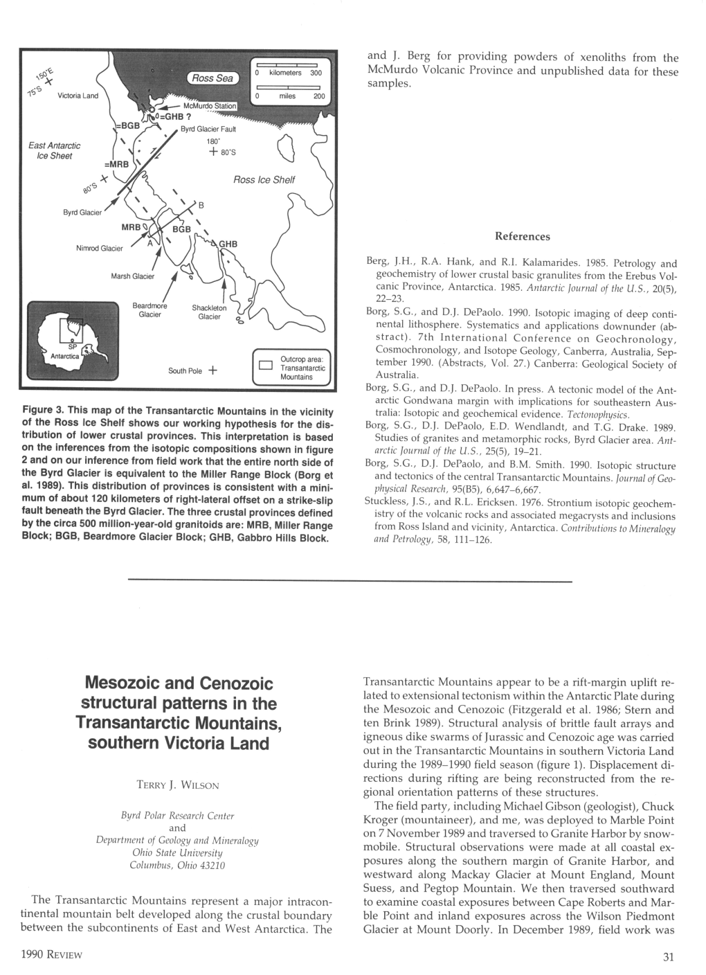 Mesozoic and Cenozoic Structural Patterns in the Transantarctic