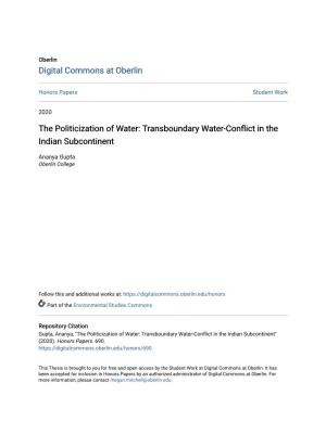 Transboundary Water-Conflict in the Indian Subcontinent