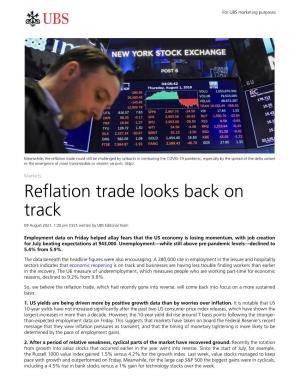 Reflation Trade Looks Back on Track