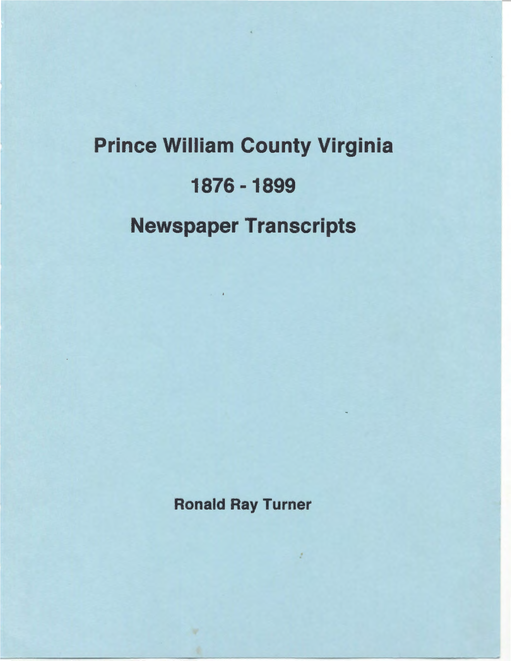 PWC 1876 -1899 Newspaper Transcripts