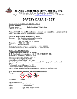 Safety Data Sheet