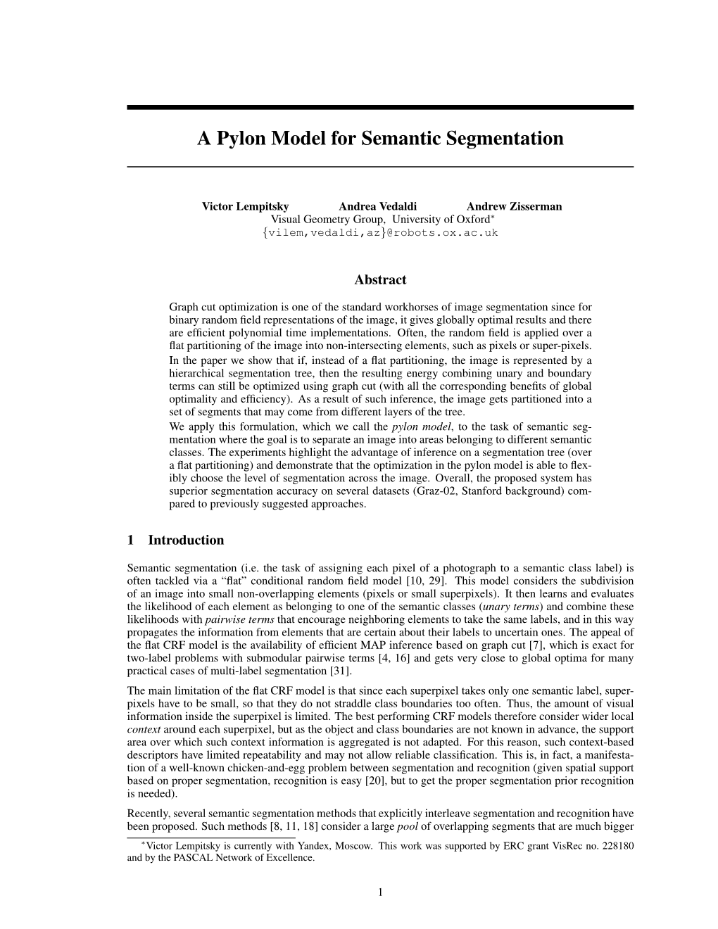 Pylon Model for Semantic Segmentation