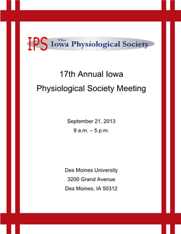 17Th Annual Iowa Physiological Society Meeting