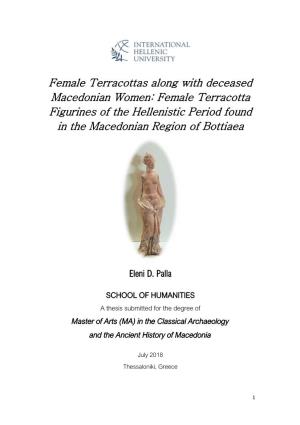 Female Terracotta Figurines of the Hellenistic Period Found in the Macedonian Region of Bottiaea