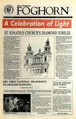 ST. IGNATIUS CHURCH's DIAMOND JUBILEE St Ignatius Church Will Kick Off Its "Cele­ Begins with the Diamond Jubilee Weekend