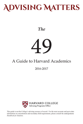 A Guide to Harvard Academics