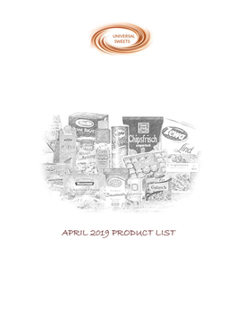 APRIL 2019 PRODUCT LIST Contents