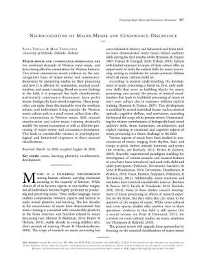 Neurocognition of Major-Minor and Consonance-Dissonance