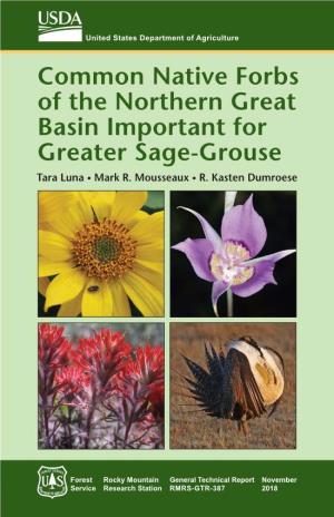 Common Native Forbs of the Northern Great Basin Important for Greater Sage-Grouse Tara Luna • Mark R