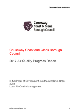 Causeway Coast and Glens Borough Council 2017 Air Quality Progress