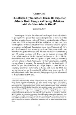 Its Impact on Atlantic Basin Energy and Energy Relations with the Non-Atlantic World 1