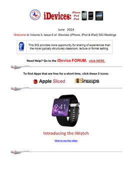 Introducing the Iwatch